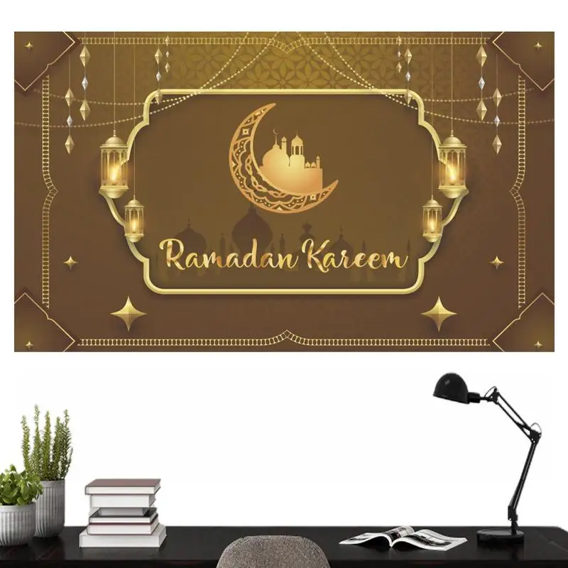 

180X110cm Wall Tapestry Photography Background Cloth 2023 Eid Al-Fitr Backdrop Banner Decor For Home Islamic Party Supplies