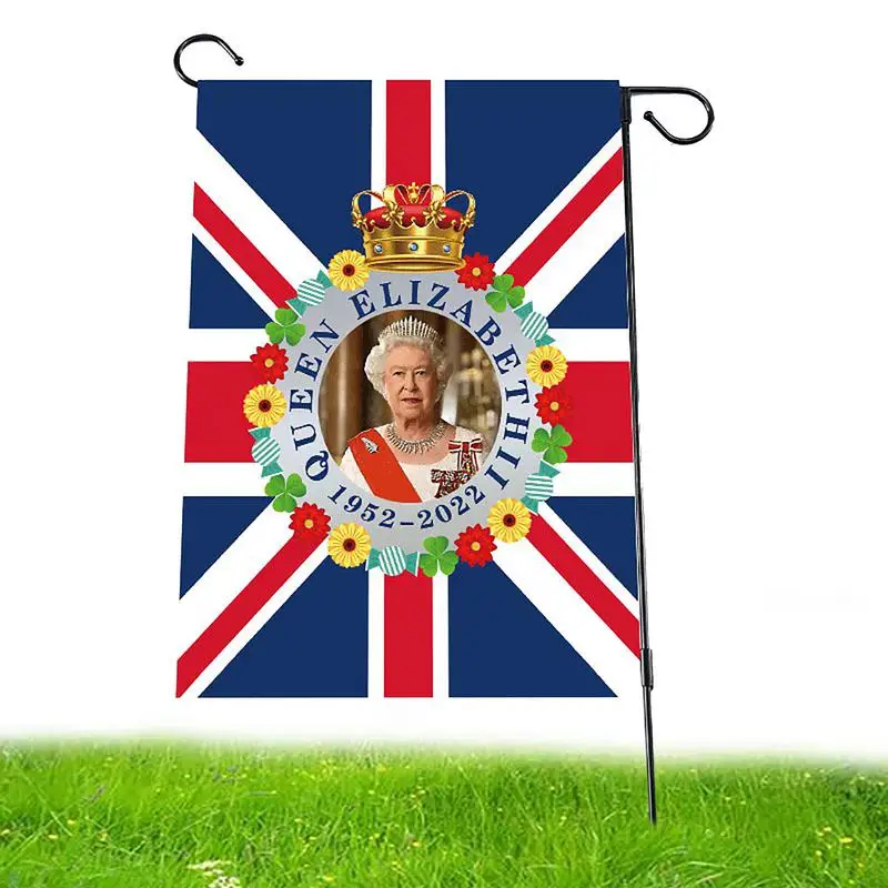

Юбилейные украшения 2022 флаги Союза Джека Флаг Союза Джека с изображением Ее Величества Королевы украшение на 70-ю годовщину для сада