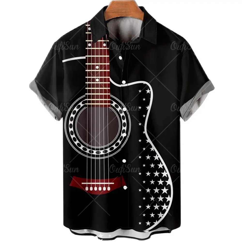 Hawaiian men's short sleeve shirt, US Route 66 3D printed hip-hop oversize shirt. U.S.A., Rock style, casual