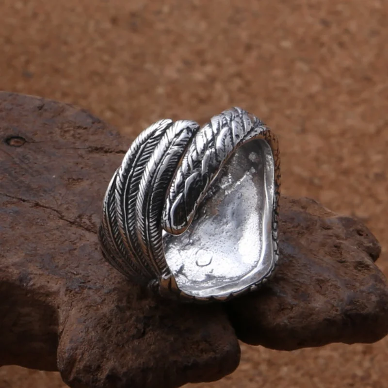 BOCAI S925 Стерлингового Серебра Подвески Кольца для Мужчин Женщин Креативные Ретро