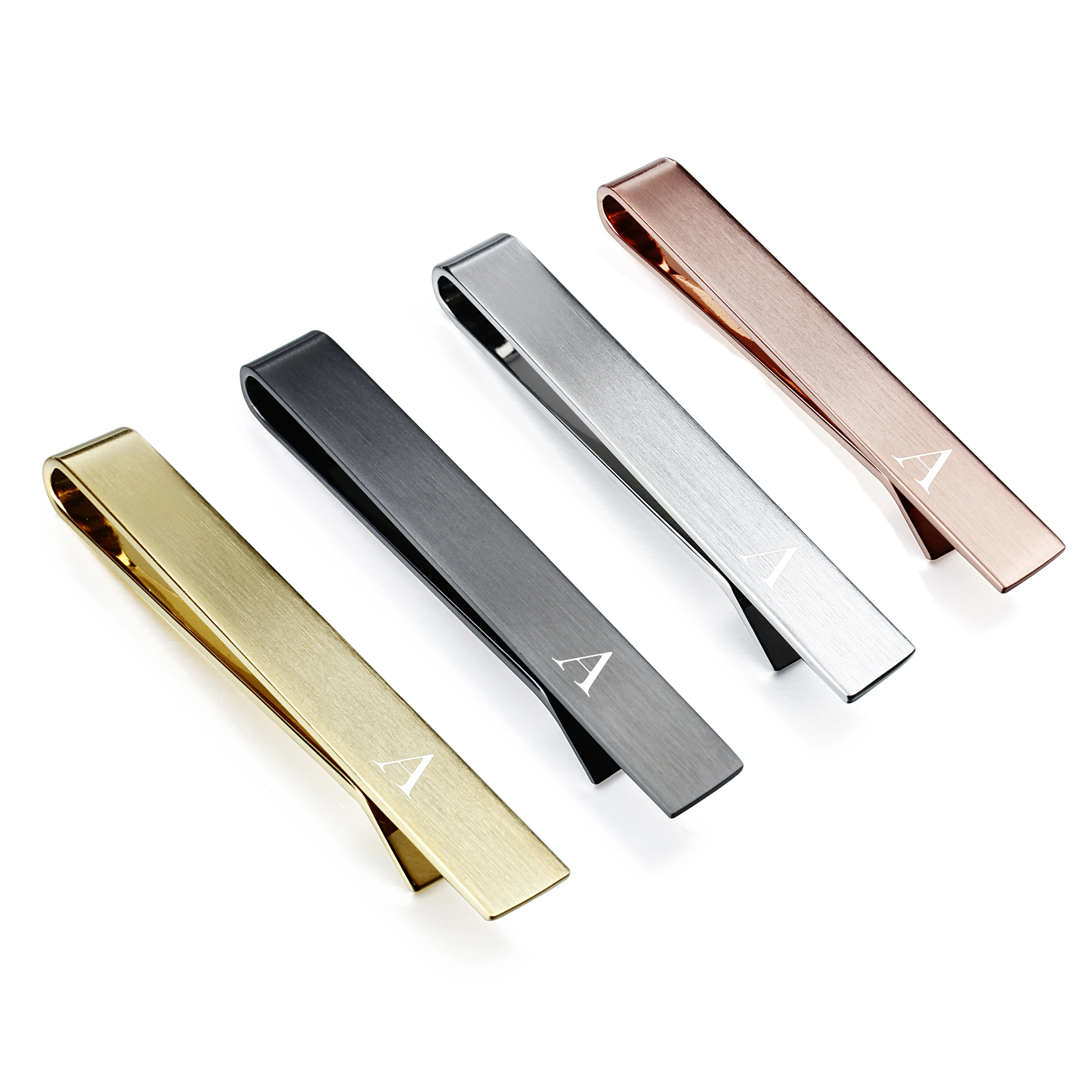 

HAWSON 1.5 Inch Tie Clips for Men Initial 4Pcs Tie Bar letters(A-Z) Personalized Suitable for Wedding Anniversary