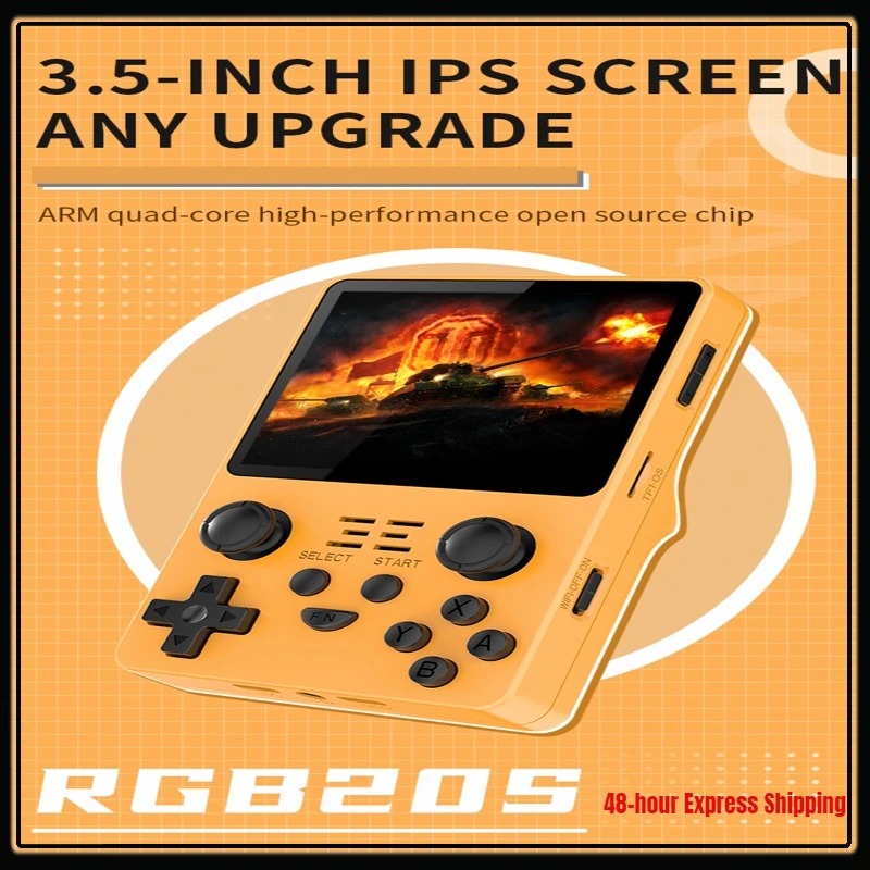 2023 POWKIDDY New Original RGB20S Handheld Game HD Dual Card Console Retro Open Source System  3.5-Inch IPS Screen  25000 Games