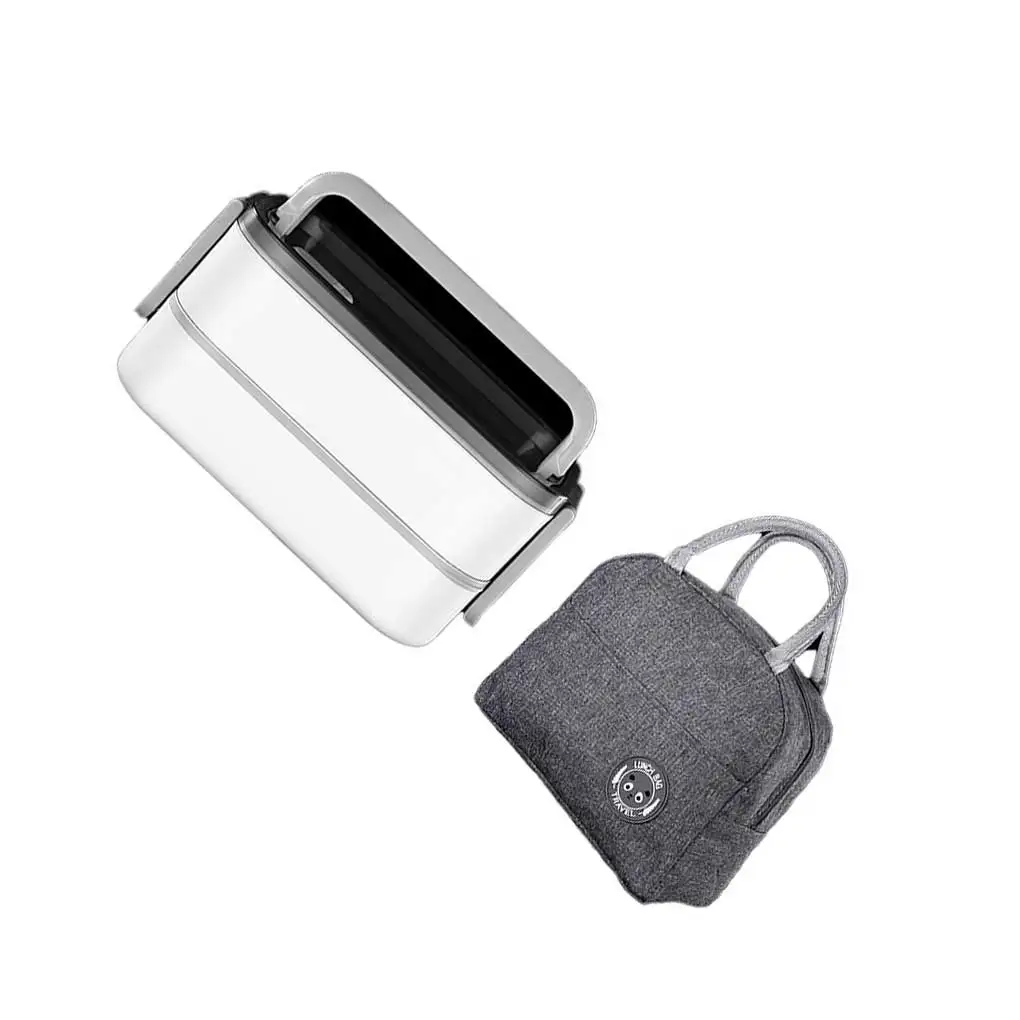 

Ланч-бокс с подогревом, 2 3-х слойный изолированный контейнер для еды, герметичный термобокс для бенто, съемный Разогреватель еды