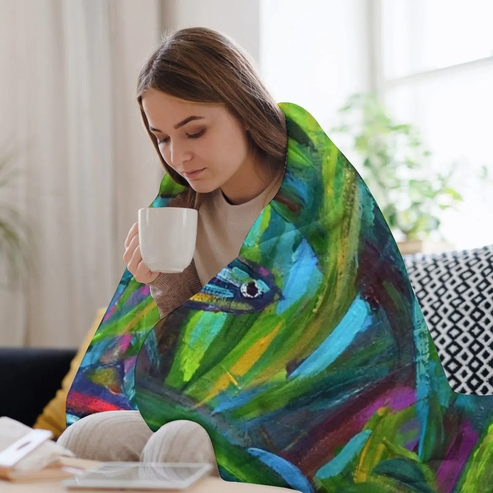 Новое неоновое одеяло Tetra Fish Art от Роберта Фелпса гигантские одеяла для дивана и