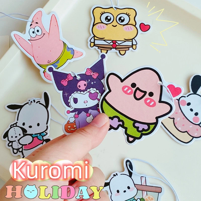 

Sanrio Pochacco Kuromi Aromatherapy Pendant Car Air Freshener Natural Cartoon Cute Cinnamoroll Kirby Home Wardrobe Deodorizer