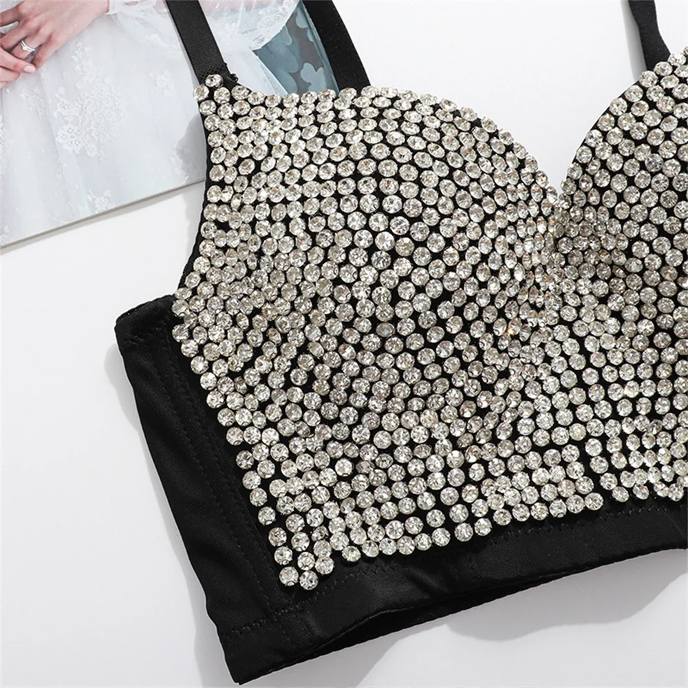 Sexy Push Up Bra Women Bras Diamond Sequined Underwear Ropa Mujer Bralette Woman Clothes Summer y2k Short Tops Ladies Corset