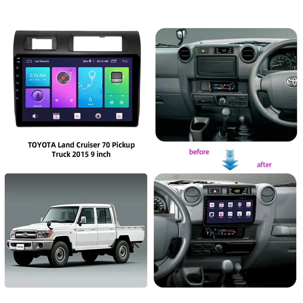 Адаптер рамы автомобиля для Toyota Land Cruiser 70 Pickup Truck Lc70 2007-2020 Android Radio Dask Kit Fascia - купить