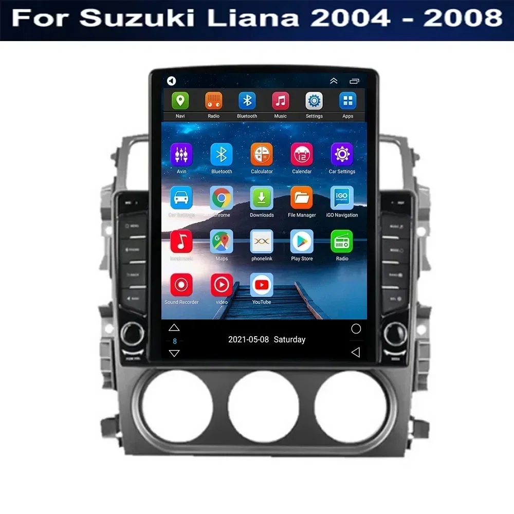 Для Tesla Style 2 Din Android 13 Автомобильный радиоприемник для Suzuki Liana 2004-2008 Мультимедийный