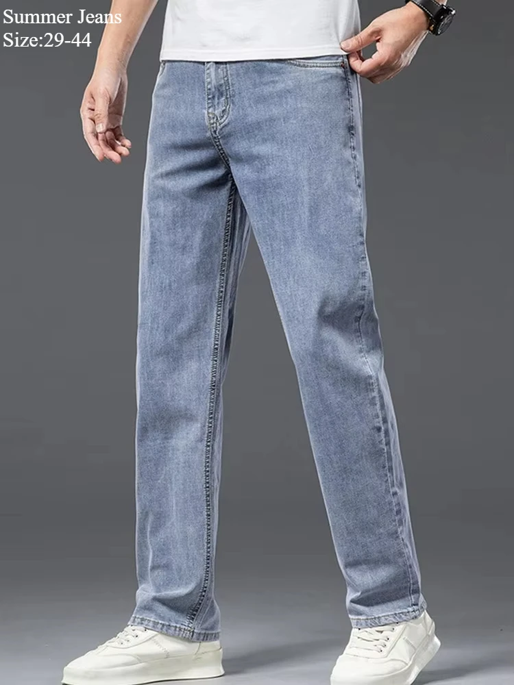 LEOSOXS Мужские летние джинсы синие