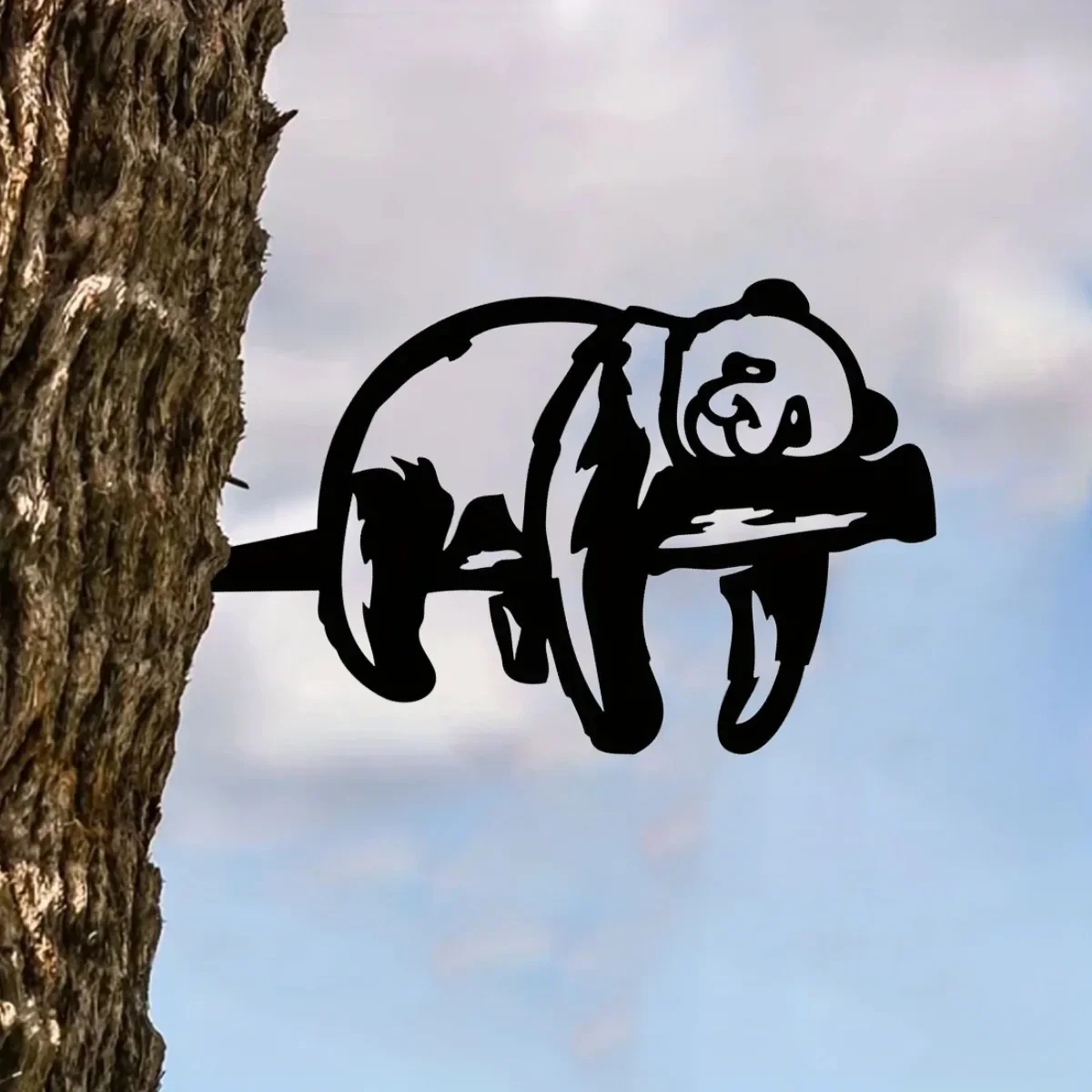 Металлический Силуэт Панды Садовый Декор Металлические Настенные Рисунки