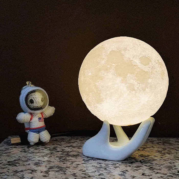 3D Printed Moon Lamp Night Light 8/10/12cm Lunar Lamp Colorful Moon Light for Kids Christmas Gift Table Lamp Friendship Lamp images - 6