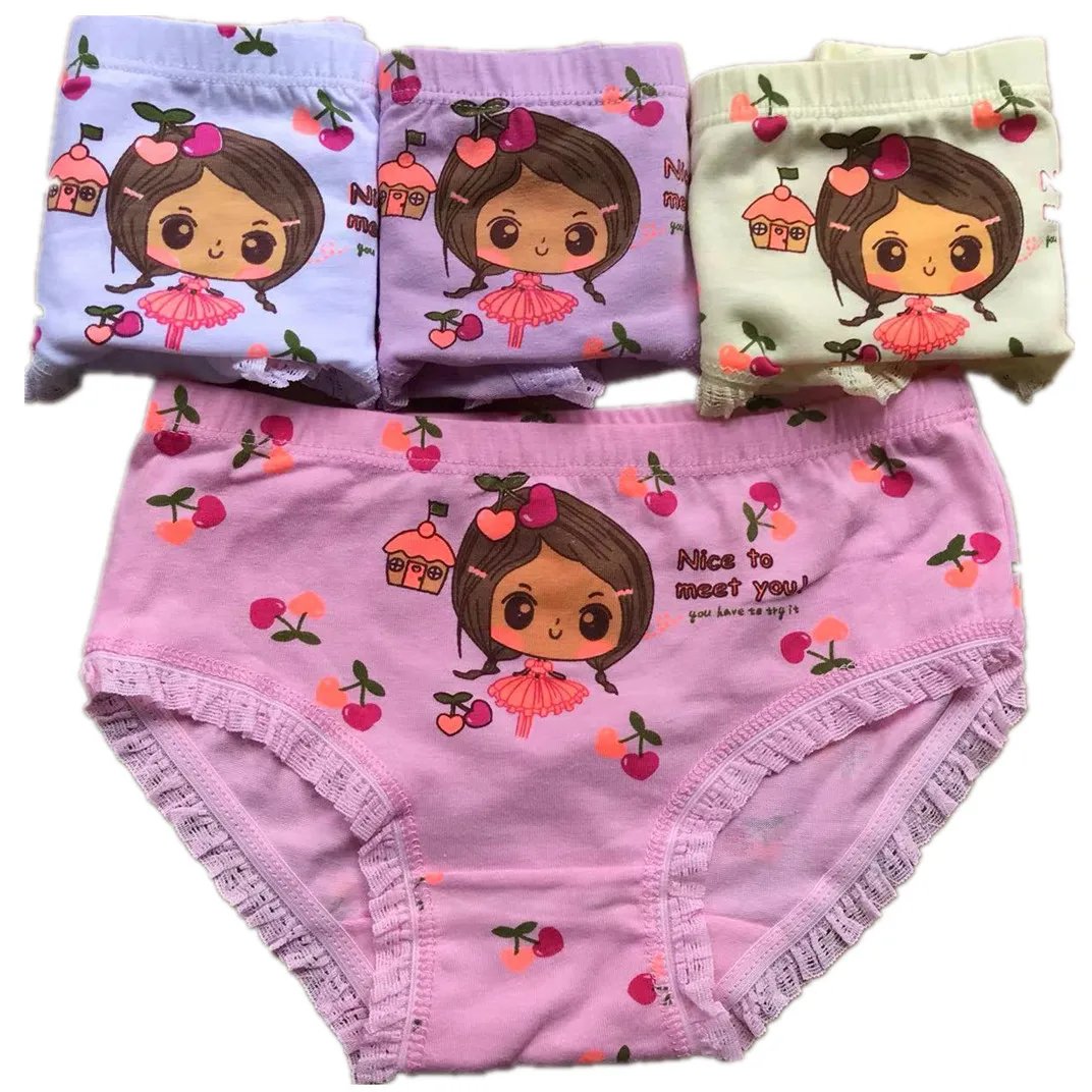 Girls Briefs Fine Cotton Underwear Cute Designs Printing Panties Kids Breathable Soft Healthy Underpants Girls Boxer 4pcs/Lot images - 6