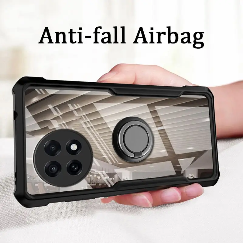 Для Oneplus 13R 5G ACE 5 Pro 13 R Чехол Прозрачная задняя крышка Магнитный держатель Кольцо