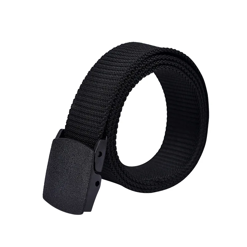 

Solid Color Man's Belt Metal Free Belts 80/110cm Durable Nylon Band Plastic Buckle Waistband Apparel Accessories