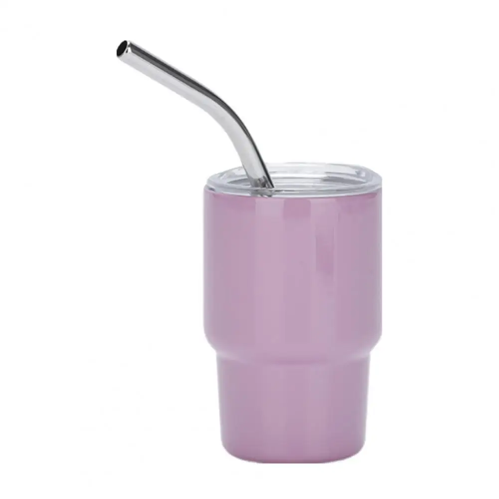 Стакан из нержавеющей стали стеклянная крышка с соломинкой 3 унции цветная