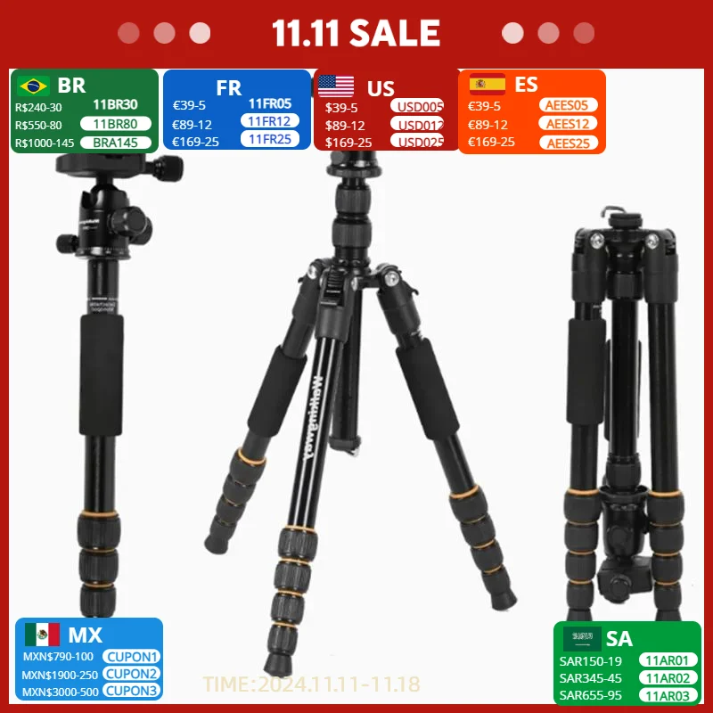 Walkingway Q666 переносной профессиональный штатив для камеры путешествий из