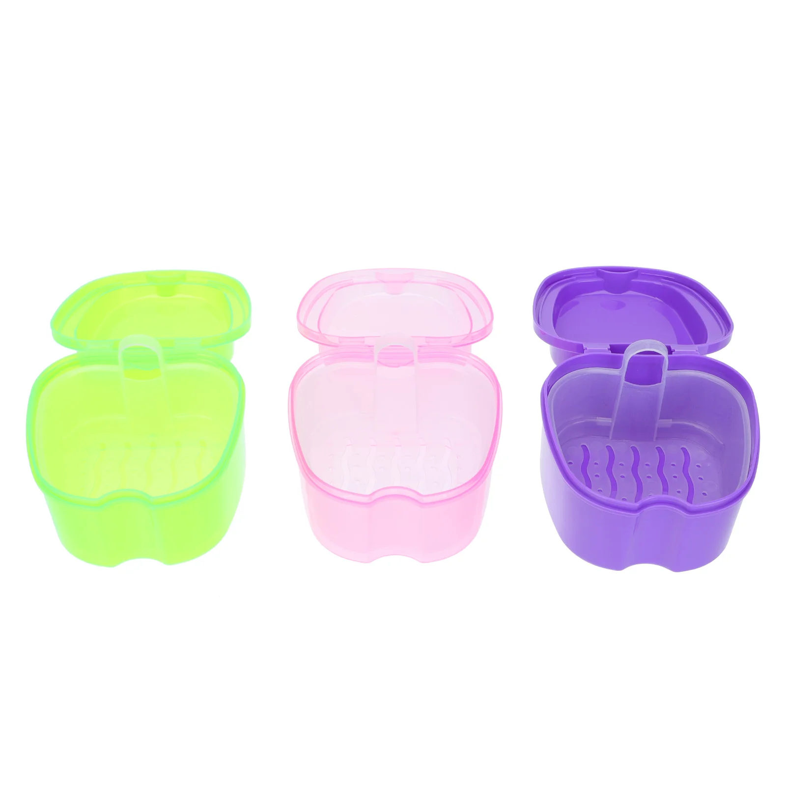 

3pcs Retainer Cleaning Supplies Invisible Brace Boxes Portable Denture Cases False Teeth Boxes for False Teeth