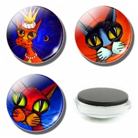 cat and crown refrigerator sticker dome fridge magnet magnetic note glass for home decoration animal cartoon