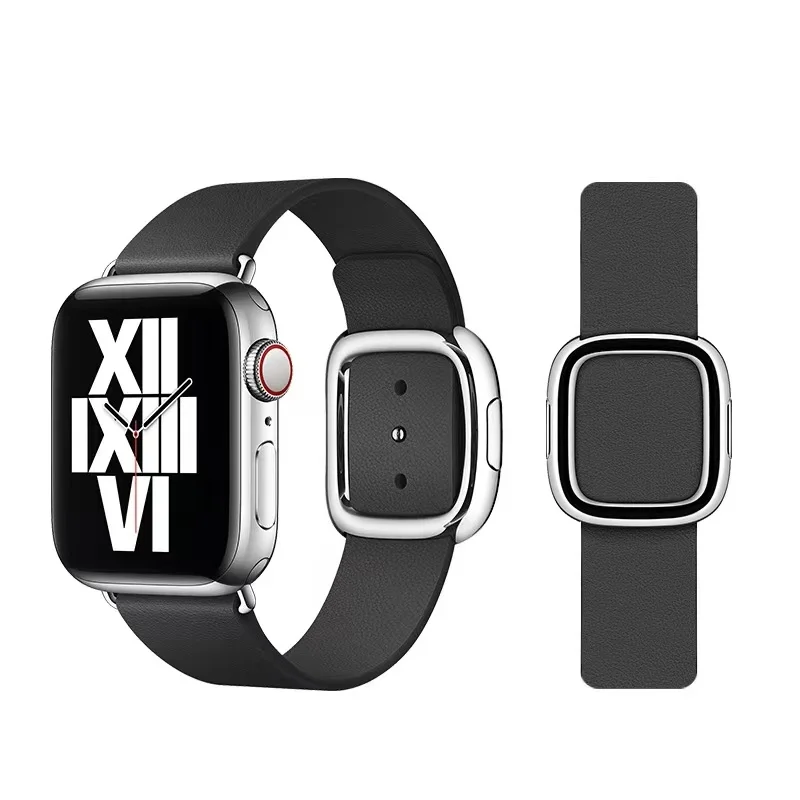 Leather Strap For Apple Watch Band 49mm  45mm 41mm 44mm 42mm 40mm 38mm Modern Style Bracelet Wristband iWatch Ultra 8 7 6 5 4 SE