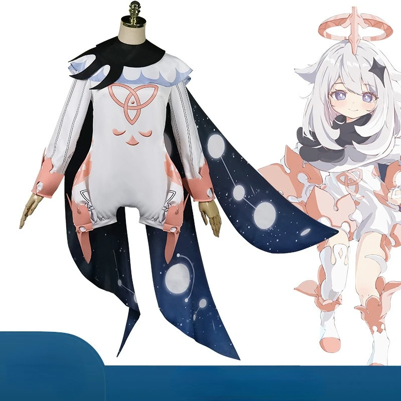 

Game Genshin Impact Paimon Cosplay Costumes Jumpsuits Cloak Full Set Performance Girls Role-playing