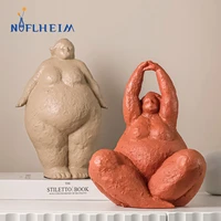 niflheim resin fat lady home interior decorative figurines yoga woman storage statues desktop new year decoration accessories