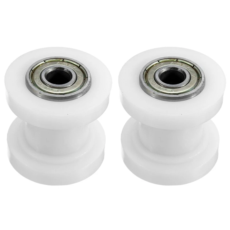 

2X Off-Road Motorcycle Retrofit Chain Guide Sprocket Chain Tensioner Rolling Wheel Suitable For XR CRF KLX110 (White)
