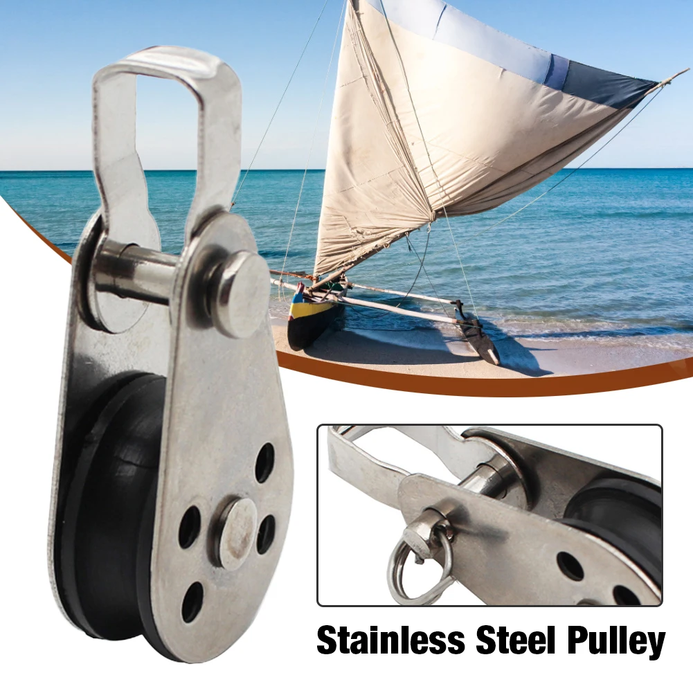 

1pc Marine Grade 316 Stainless Steel Block Tackle Pulley Boat Tool Reduce Load Flexible Pulley Boat Accessories in stoc