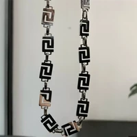titanium steel non fading round necklace hip hop fashion design simple niche all match jewelry accessories clavicle chain