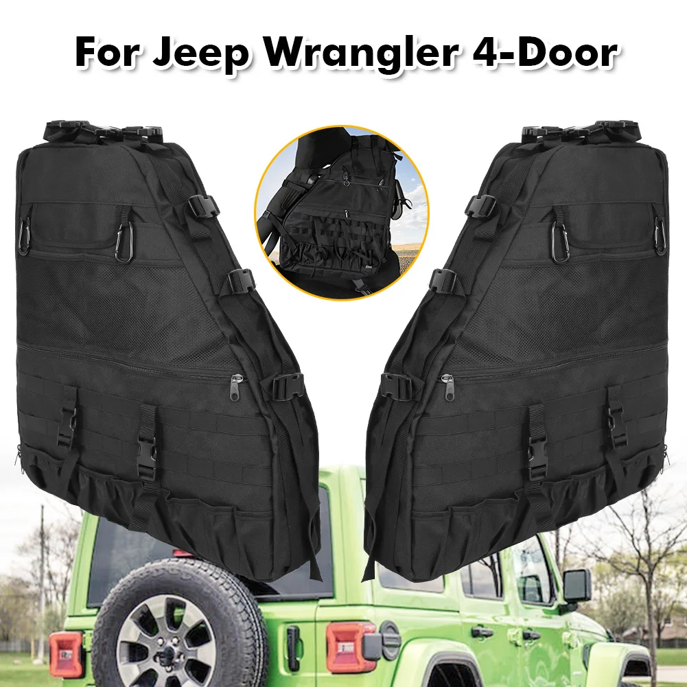 

For Jeep Wrangler JK JKU JL 4-Door 2007-2019 Roll Bar Storage Bag Cage Cargo Saddle Bag Multi-Pockets OrganizersTool Storage Bag