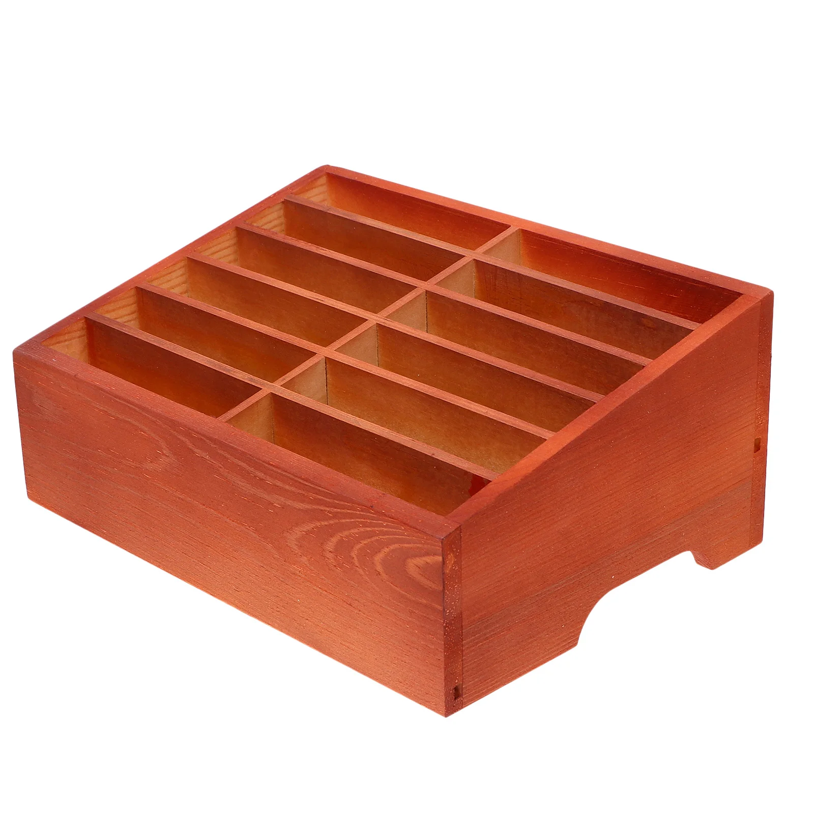 

12 Grids Mobile Phone Storage Box Table Display Stand Wood Shelves Holder