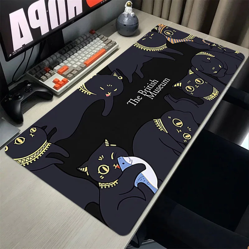 

Милый коврик для мыши Xxl, Настольный коврик в виде египетского кота, Игровая клавиатура для ПК, кабинета, игр, офисные аксессуары, коврик для мыши в стиле аниме, игровые компьютерные столы