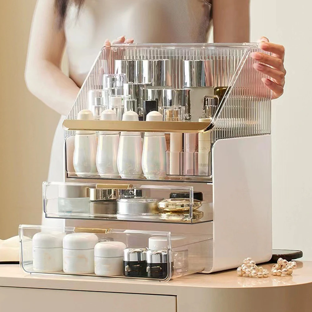 1 шт. большая вместительная коробка для приема косметики пылезащитный бытовой