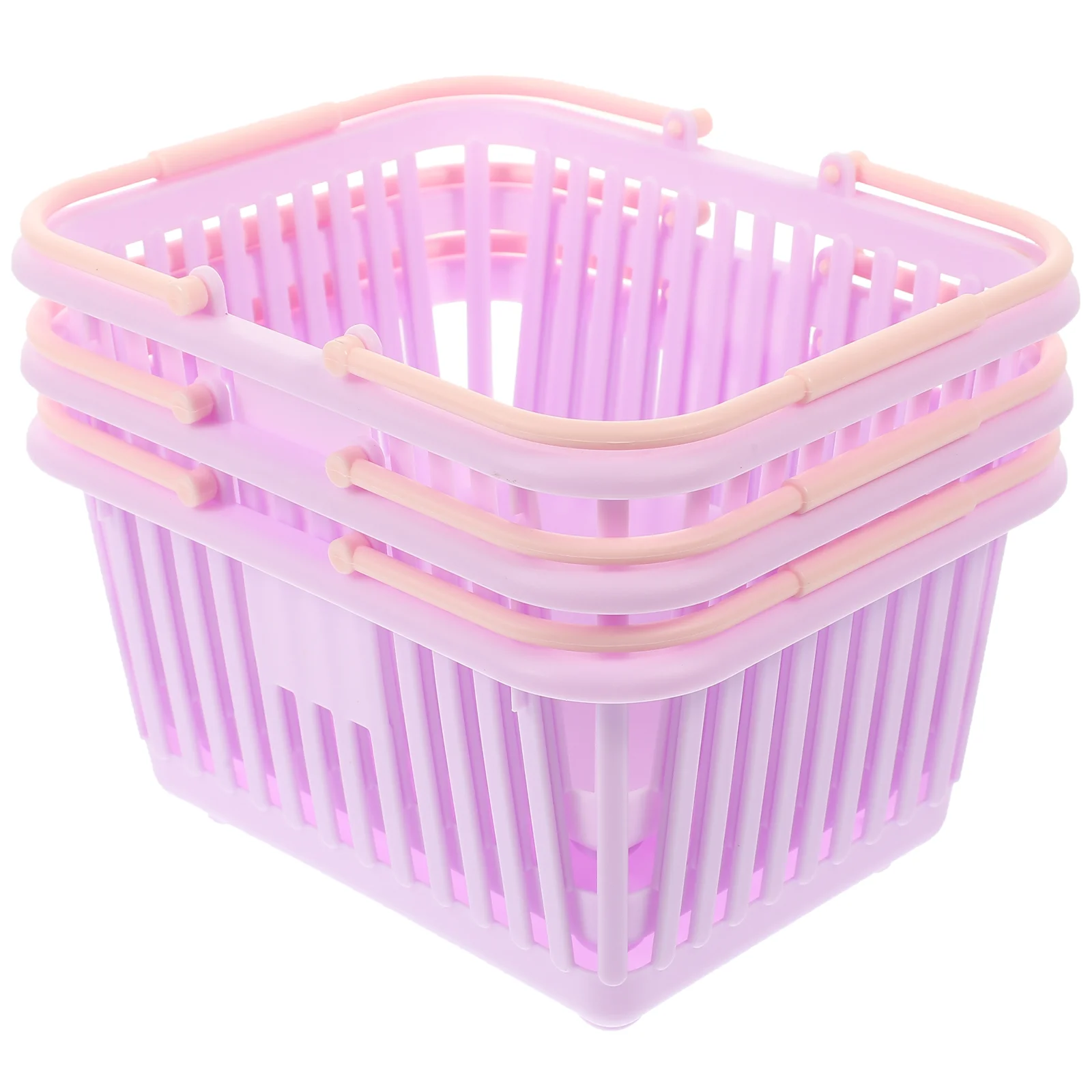 

3 Pcs Storage Basket Portable Hamper Containers Organizing Boxes Shopping Baskets Bathroom Small Plastic Shower Retail Store