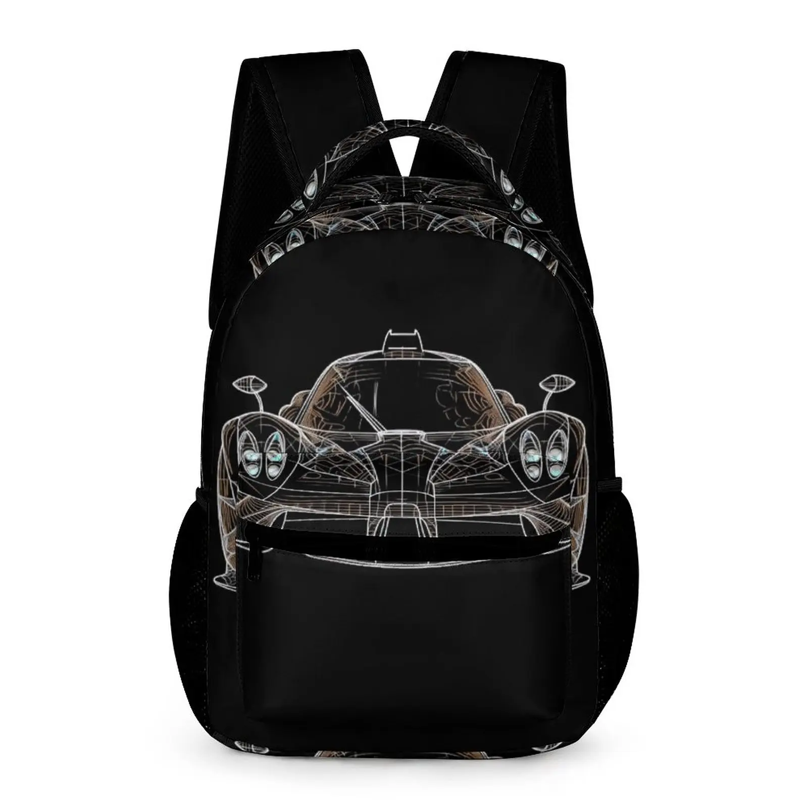 

Speed Sports Car Backpack Neon Line Art Pretty Backpacks Unisex University Soft School Bags Custom Rucksack