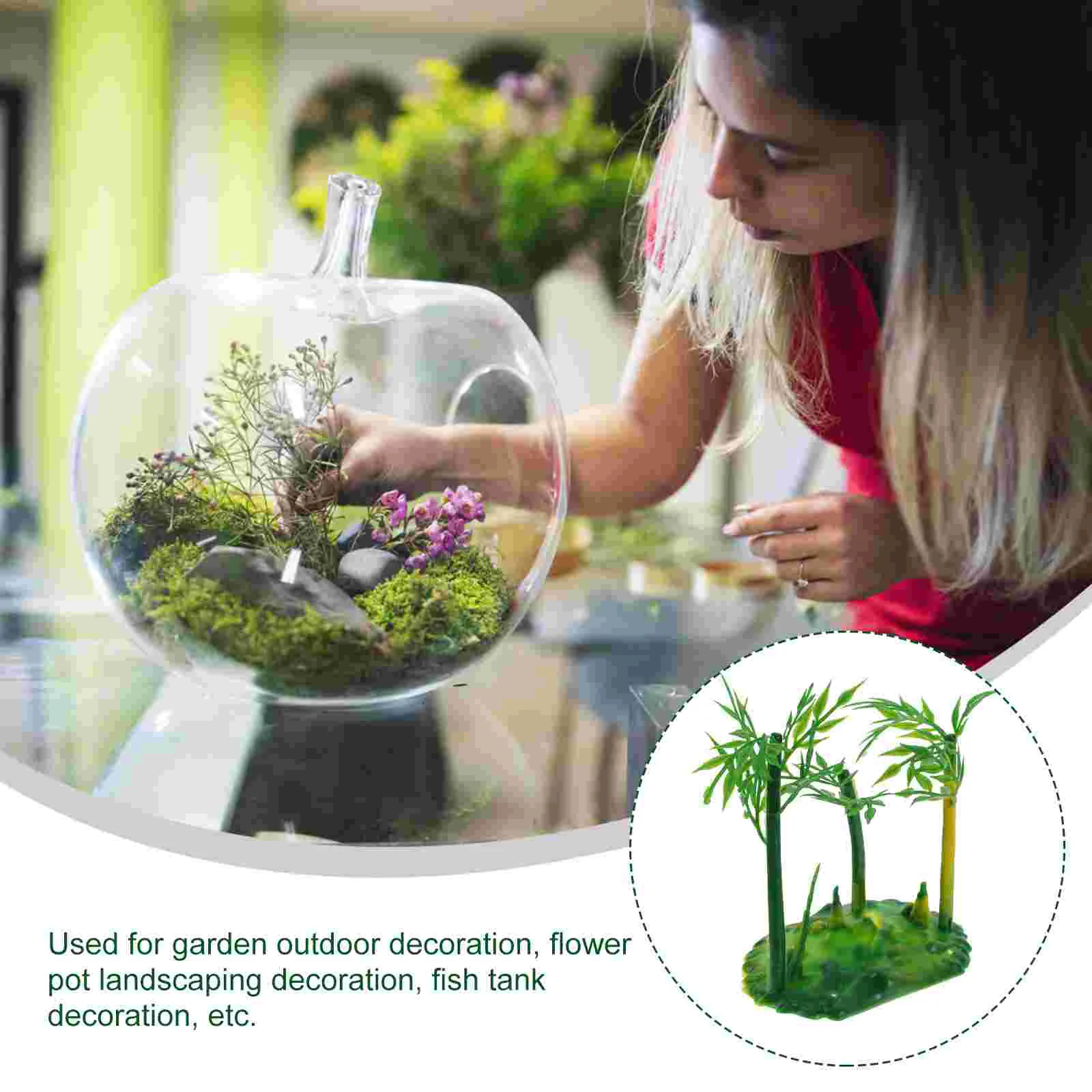 6 шт. Малый бамбуковый фон для украшения дома 12 х10х6 см