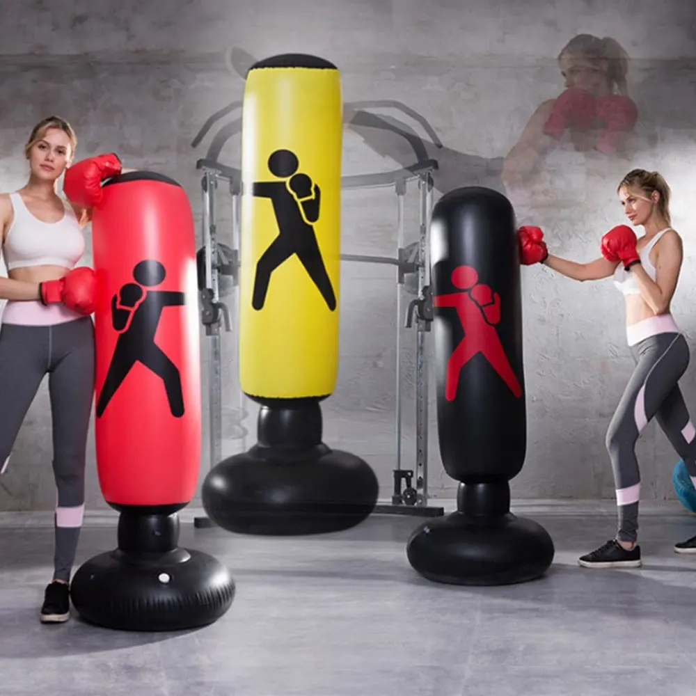 

1.6M Inflatable Boxing Punching Bag Training Bag PVC Thickening Taekwondo Pillar Tumbler Column Punching Bag Standing Sandbag 9