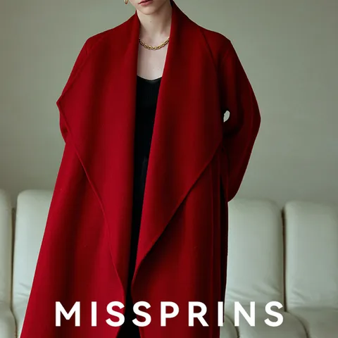 SHENGYAO Красное шерстяное пальто для женщин