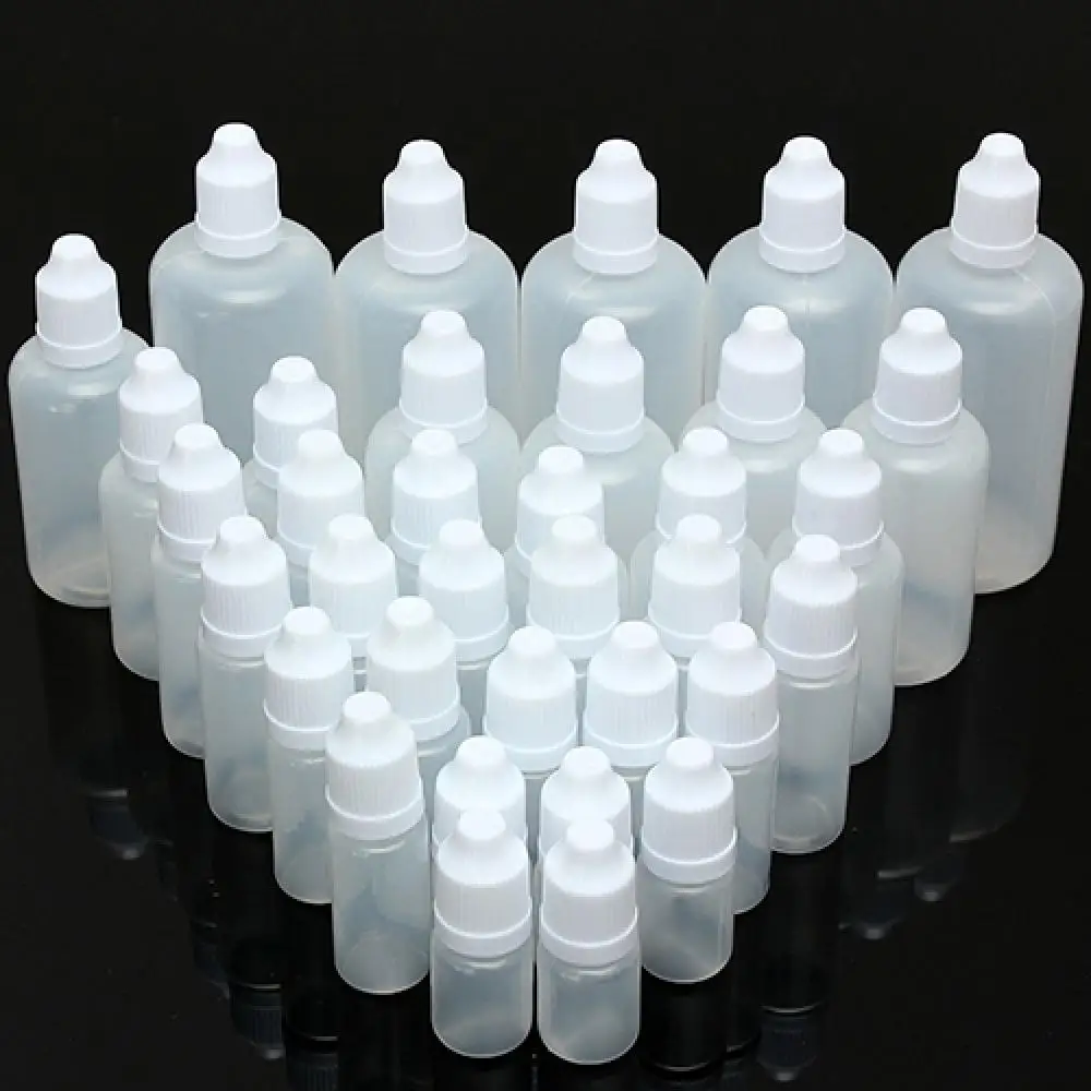 

5PCS 5ml/10ml/15ml/20ML/30ML/50ML/100ML Empty Plastic Squeezable Dropper Bottles Eye Liquid Dropper Refillable Bottles Container