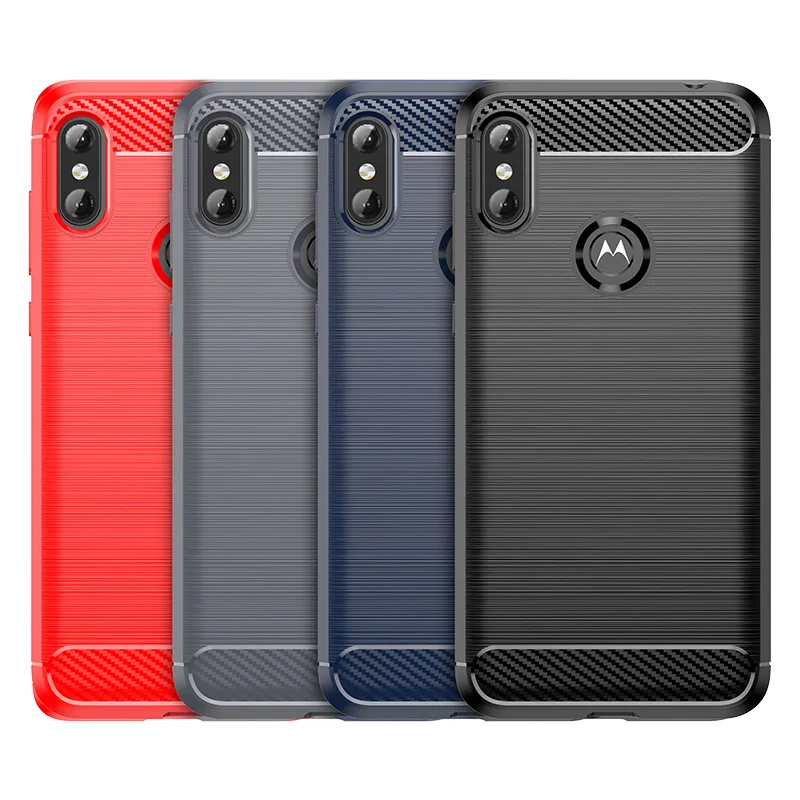 

For Motorola Moto P30 P40 Note Play Power P50 Soft TPU Case Protective Brushed Carbon Fiber Shockproof High Quality Soft Case