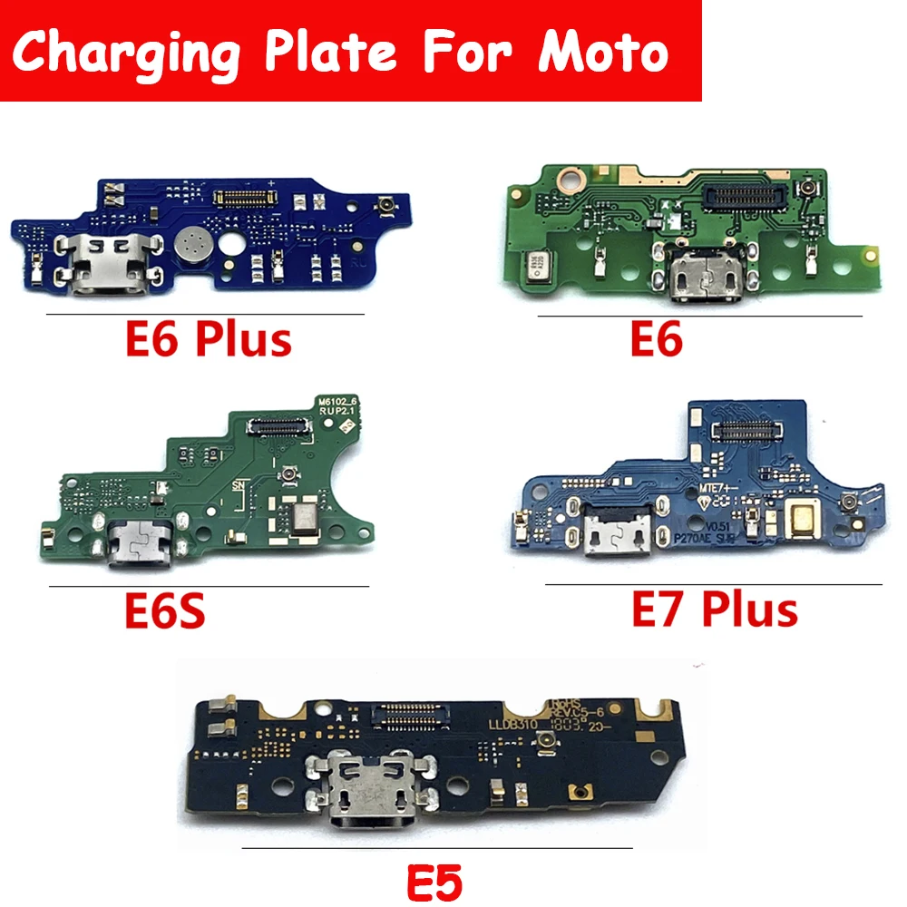 

New Charging Port Connector Board Flex Cable For Moto E7 E6S E4 E6 Plus E5 Play Go E 2020 USB Charging Plate Connector Board