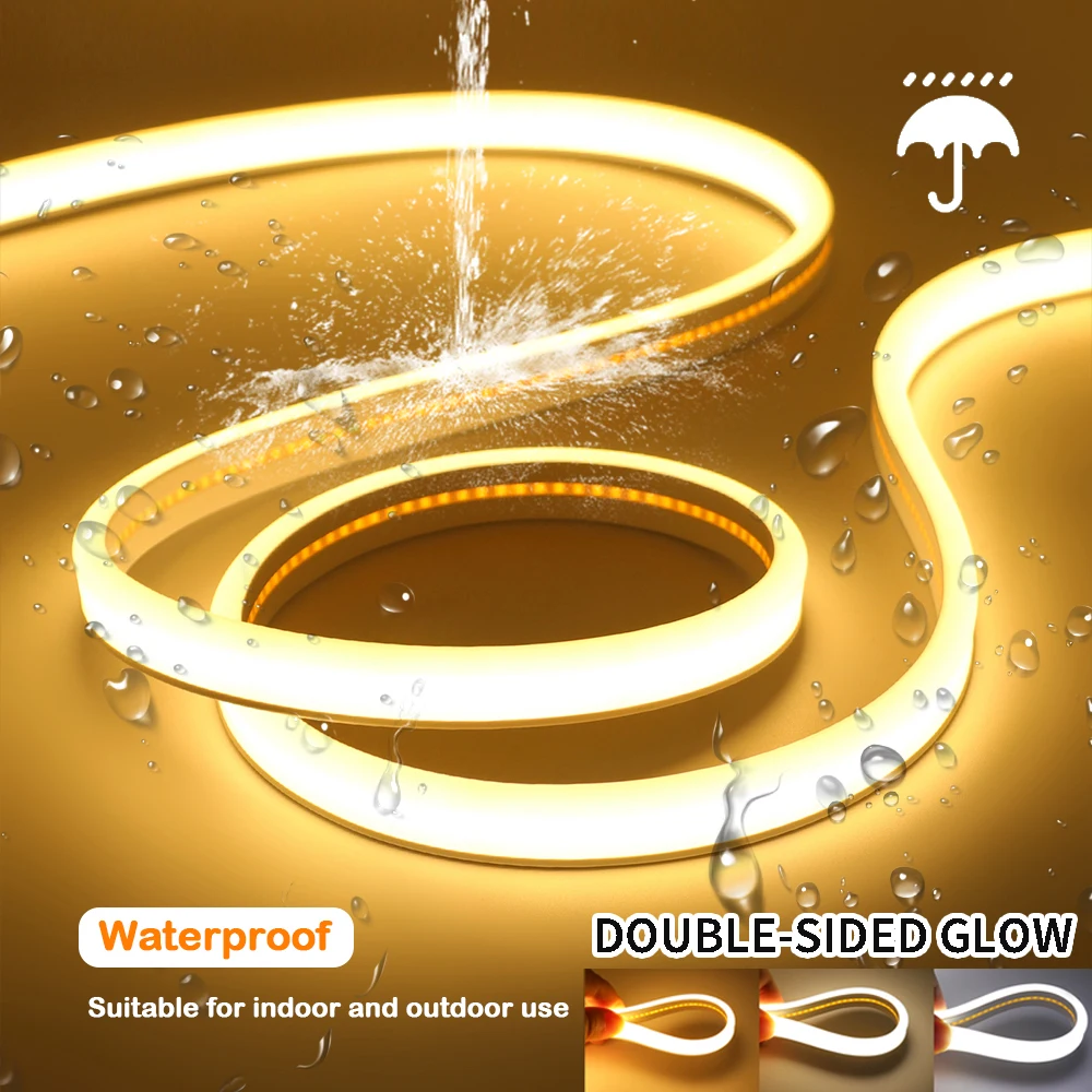 Светодиодная лента 12 в 24 В COB суперъяркая 320 светодиодов/м RA90 IP65 водонепроницаемая