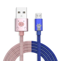 micro usb cable 3a fast charge cartoon lovely braid cord for huawei xiaomi oppo vivo android mobile phone date cable charger