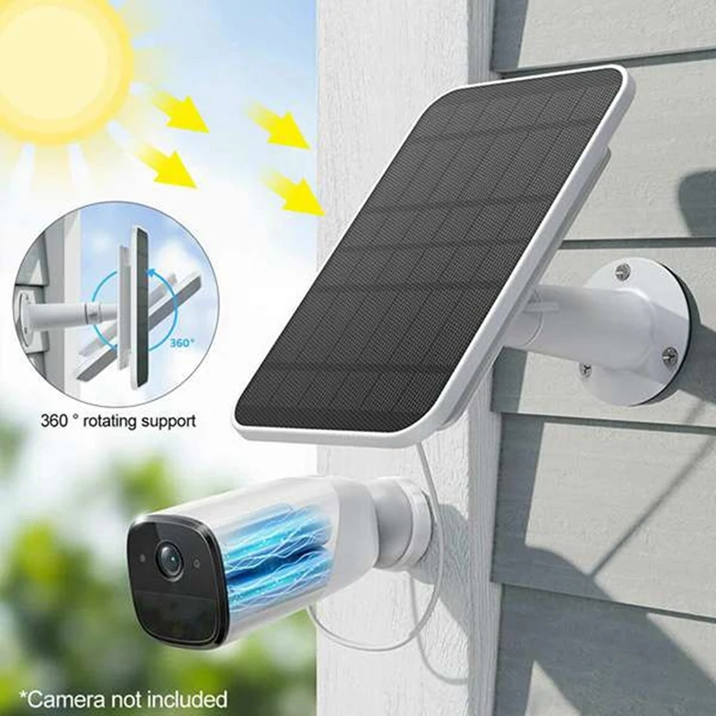 

Solar Panels For Security Home Camera Monitor Outdoor Waterproof Solar Powered Charger With Charging Cable.