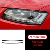for audi a4l b8 a5 q5 09 17 real carbon fiber headlight eyebrow eyelid front head lamp cover trim car interior accessories