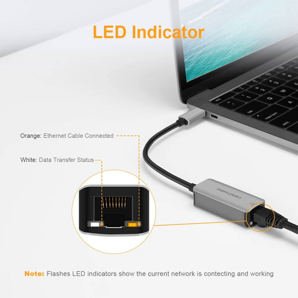 Сетевая карта CableCreation USB C Ethernet 1000 Мбит/с Тип к RJ45 Gigabit Lan адаптер для MacBook ПК Windows XP 7 8