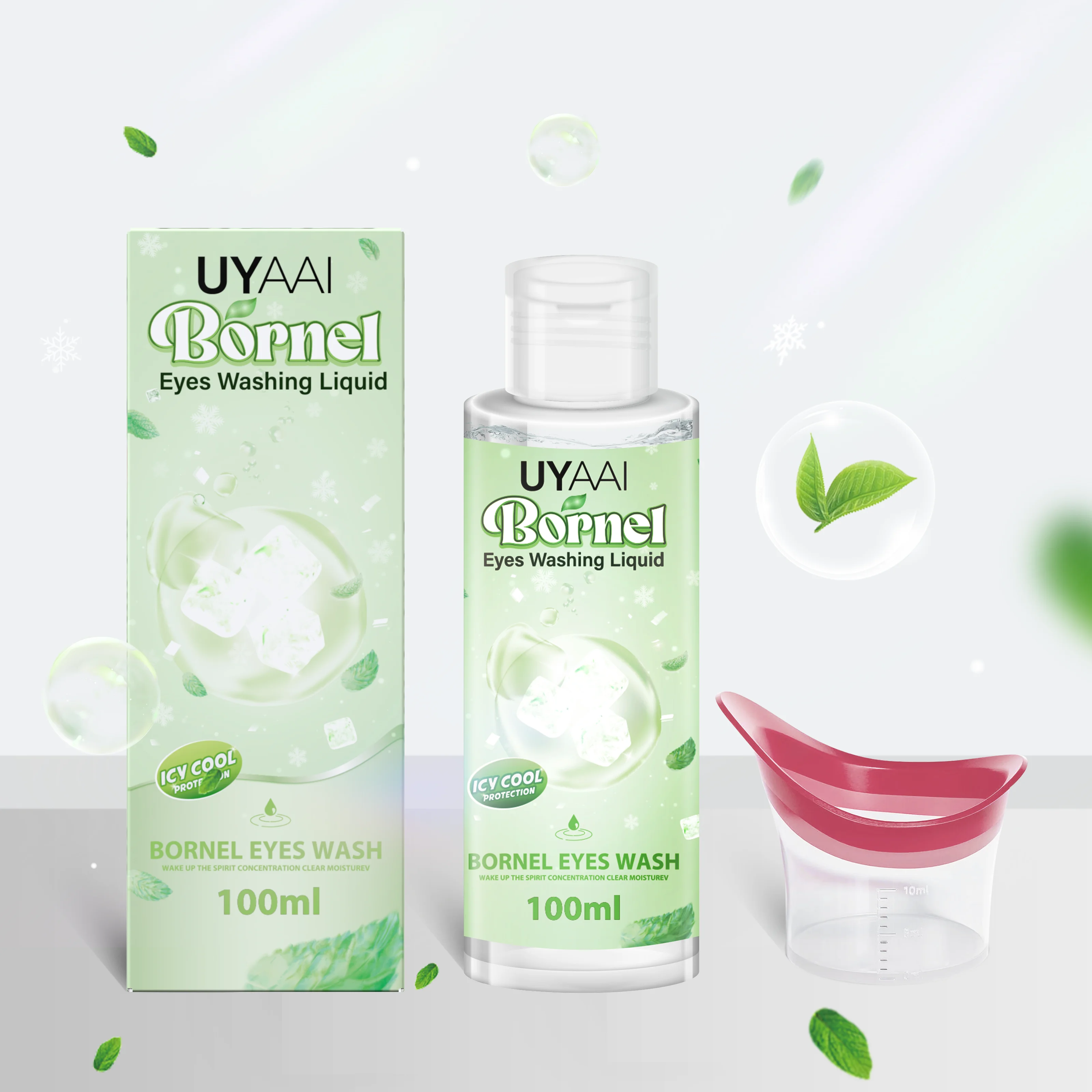 Жидкость для мытья глаз Borneol UYAAI 100 мл холодное ощущение очищение здоровья чистое