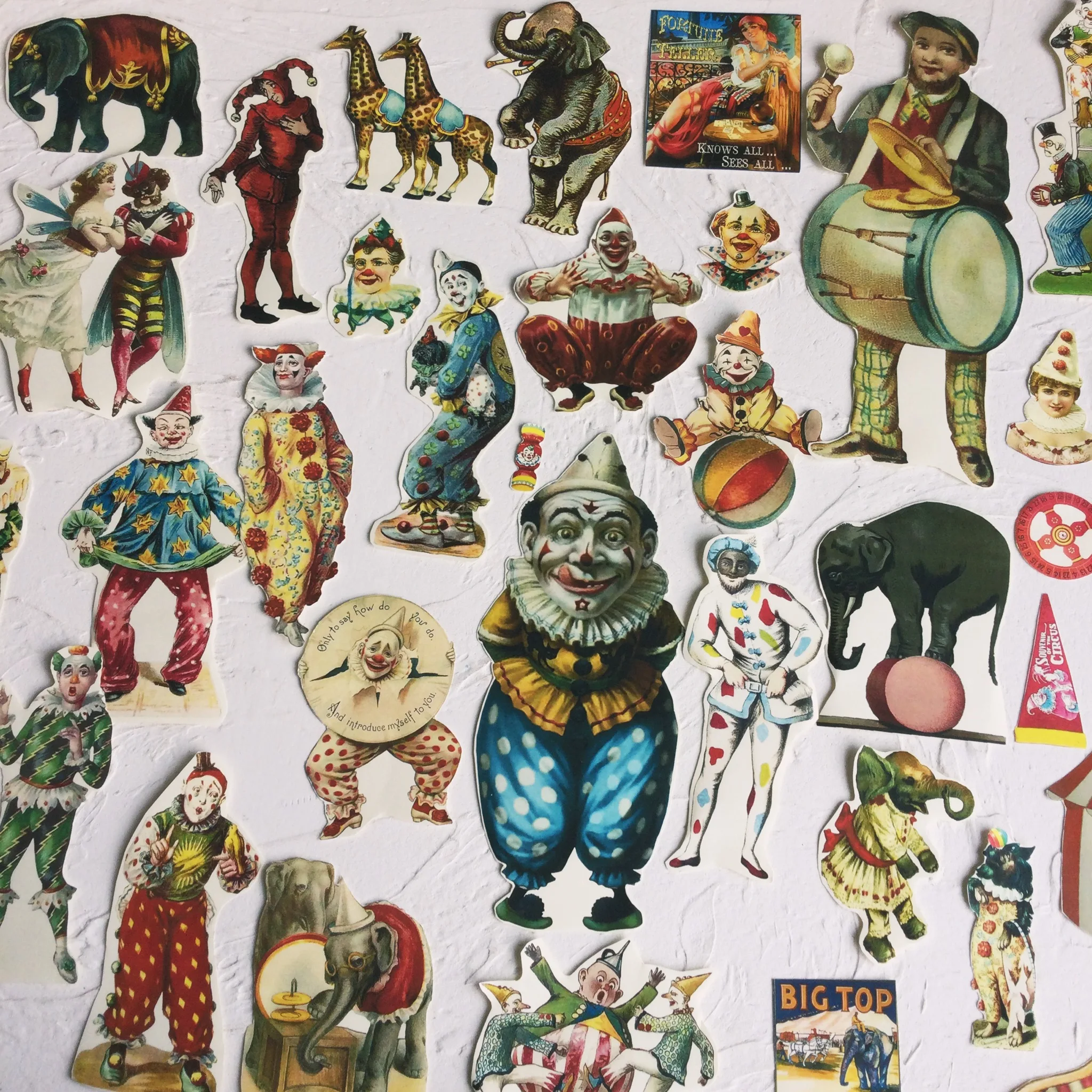 

Retro Circus Clown Stickers Crafts and Scrapbooking Stickers Book Decorative Sticker DIY Stationery