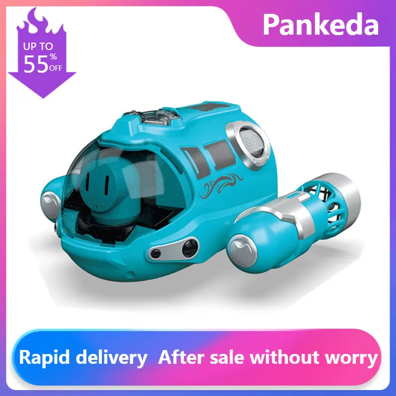 

2.4G Mini RC Boat With Spray Light Waterproof Rechargeable Electric Remote Control Speedboat Gifts Water Toys for Children boat