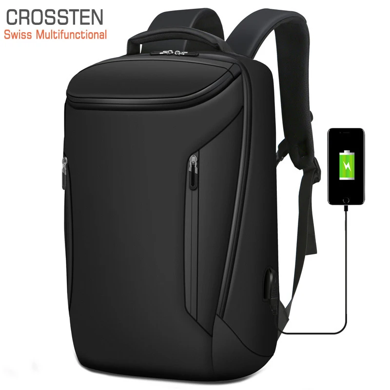 

AIWITHPM Hidden Anti theft Zipper 15.6 inch Men School Laptop Backpacks Water Repellent Travel Multi USB Charger Male Mochila