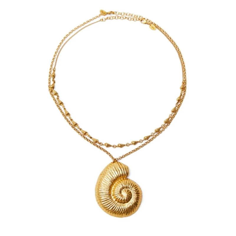 

Conch Pendant Necklace Fashion Punk Sweater Neck Chain Trend Jewelry Gold Color 264E